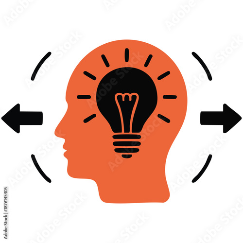 Forward thinking planning colored icon vector illustration isolated on white background