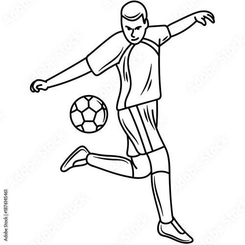 soccer player kicking ball