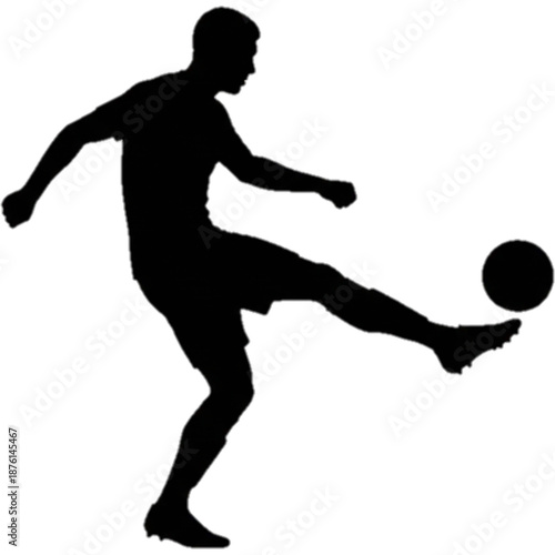 soccer player kicking ball