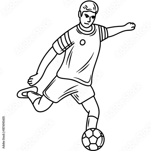 soccer player kicking ball