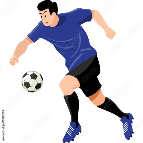 soccer player kicking ball
