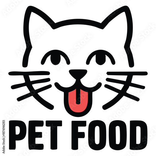 Pet food logo with dog icon veterinary flat design vector illustration isolated on white background