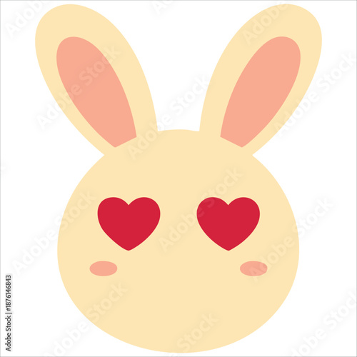 Cute bunny rabbit face vector illustration isolated on white background