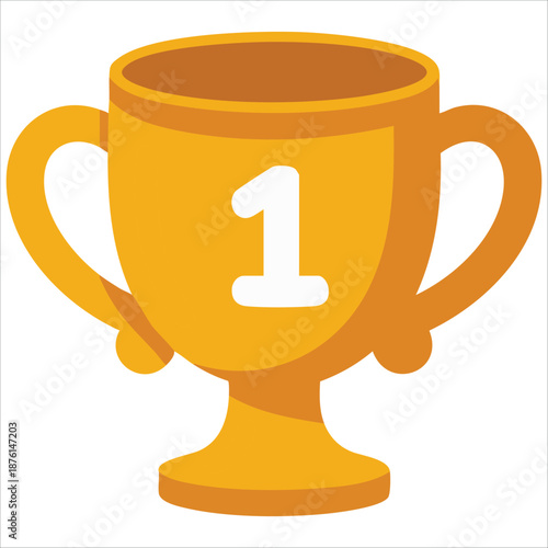 Hand drawn illustration of a championship trophy vector isolated on white background