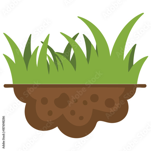 Lawn grass vector icon illustration for commercial use isolated on white background