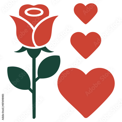 Rose proposal vector icon suitable for commercial work easily editable isolated on white