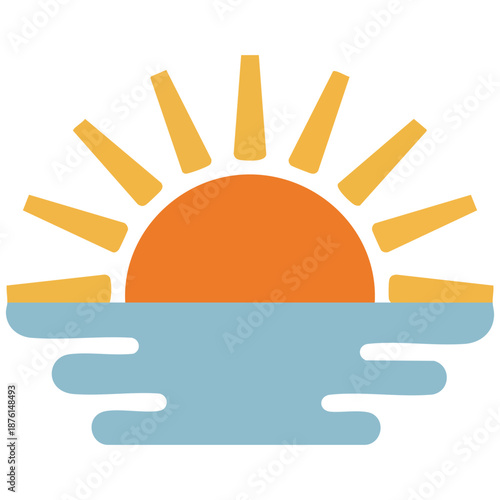Sun landscape vector icon suitable for commercial work easily editable isolated on white