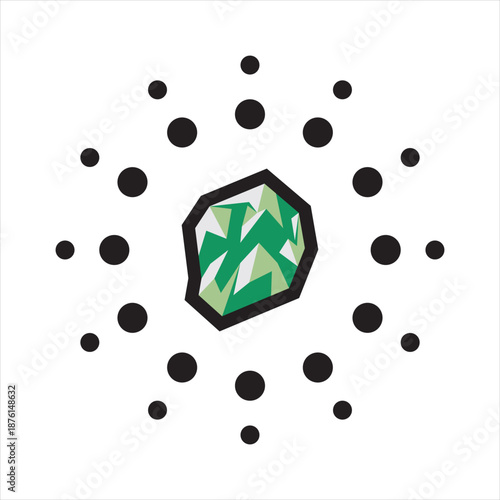 MINERAL-3. Mineral work icon for jewelry processing, taxation industry.