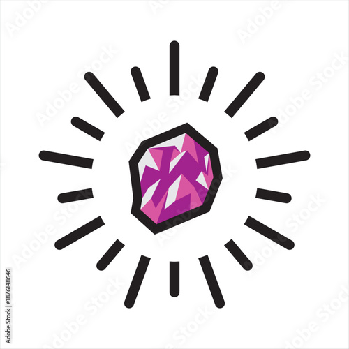 MINERAL-5. Mineral work icon for jewelry processing, jewelry icon. 
