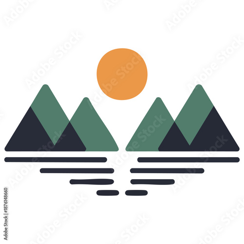 Mountain vector icon editable isolated on white background