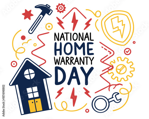 Wallpaper Mural Home Protection Vector Illustration, National Home Warranty Day Celebration and Insurance Graphic Torontodigital.ca