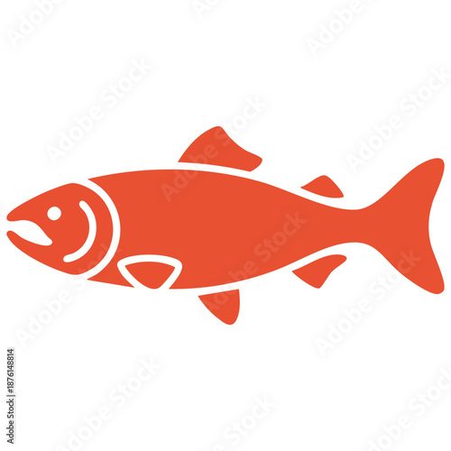 Cute salmon animal illustration isolated on white background vector art