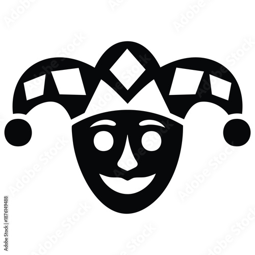 Circus clown performer icon vector graphic isolated on white background