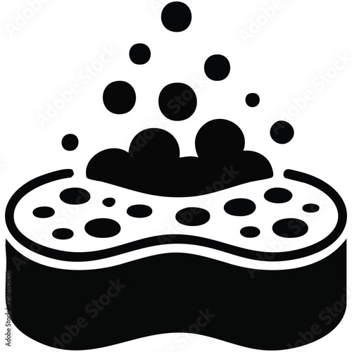 Cleaning sponge icon for kitchen and household vector graphic isolated