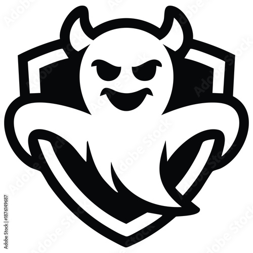 Esport logo style angry ghost vector illustration for gaming team product