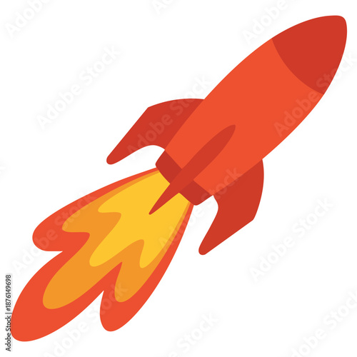 Space rocket background in flat vector style for technology concept