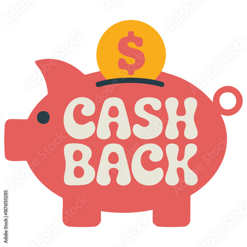 Refund cash back money label concept vector icon isolated background