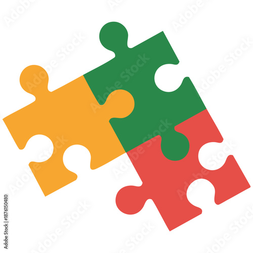 Puzzle teamwork partnership cooperation concept vector stock