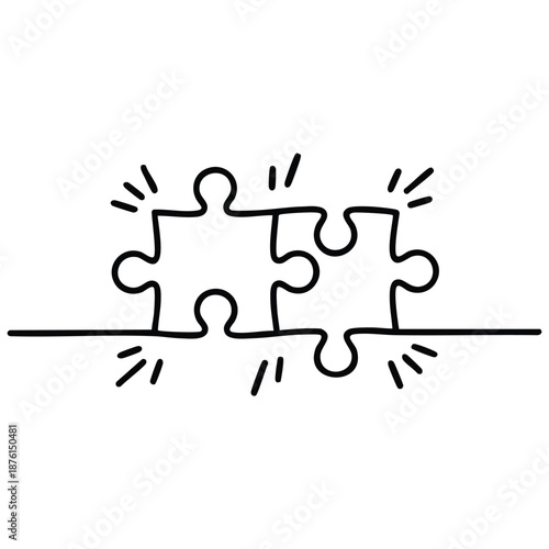 Puzzle pieces connection disconnection concept error vector