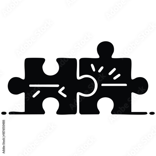 Business puzzle pieces connecting problem solving concept vector