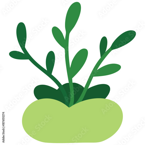 Natural decoration vector of green grass leaves for eco friendly themes isolated on white background