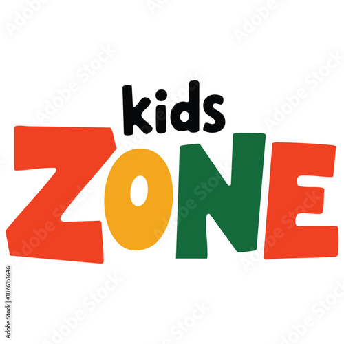 Kids zone banner for play areas or childrens sections isolated on a plain white background vector