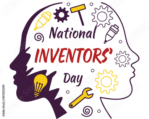 NATIONAL INVENTORS' DAY vector illustration isolated on white background