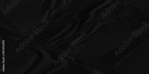 Abstract black parchment wrapping crumpled paper texture. creased page wrinkle retro rough distressed damage paper texture background.