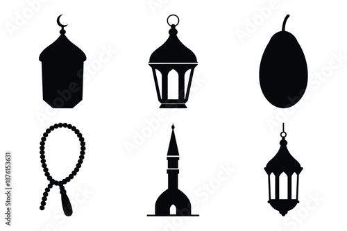ramadan lanterns and mosque silhouette high quality professional detailed modern elegant stylish clean