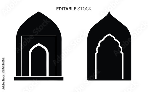 archway designs with pointed tops and white outlines silhouette high quality professional detailed
