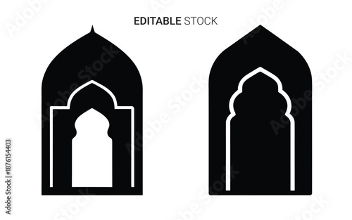 archway designs with pointed tops and white outlines silhouette high quality professional detailed