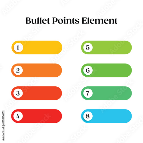 Colorful bullet points element for business headline