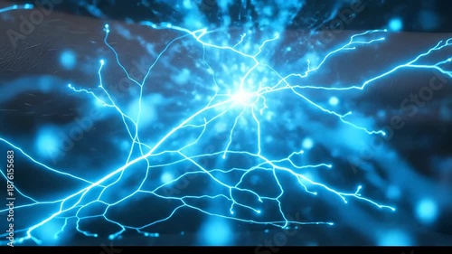 Wallpaper Mural Electric Blue Neural Network Illustration Glowing Lines and Nodes Depicting Futuristic Technology and Human Connection Torontodigital.ca