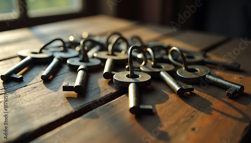 antique keys on old book