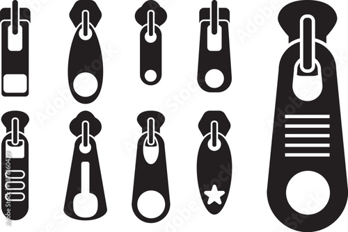 Black and white zipper pulls handle