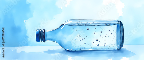 water in a glass bottle