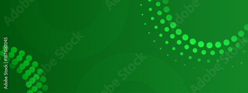 Abstract geometric design with curved lines and circles in shades of green, ideal for backgrounds or modern graphic compositions. Suitable for web design or digital art projects.