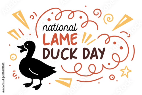 National Lame Duck Day Vector Graphic, Outgoing Politician and Government Transition Illustration