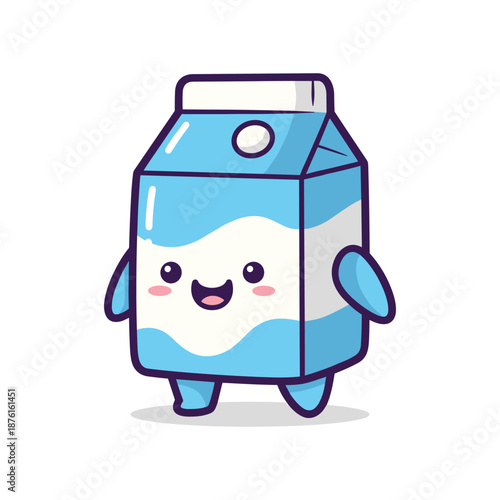 Adorable Cartoon Milk Carton Character Illustration