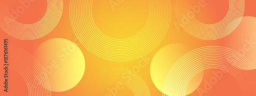 Vibrant, geometric orange design with circle lines and solid shapes can complement presentations, websites, or social media posts beautifully.