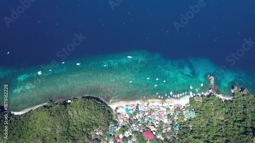 Wallpaper Mural Apo Island from above. Cinematic footage of the best diving spot in the Philippines.  Torontodigital.ca