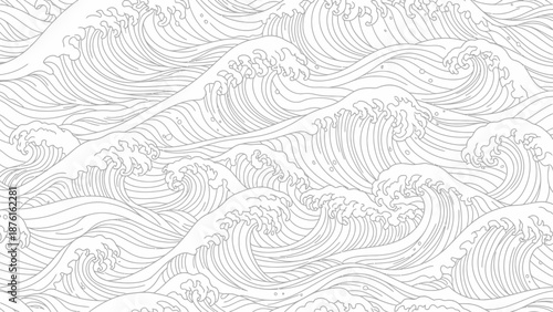 Seamless Ocean Waves Pattern - Abstract Sea Swirls and Currents