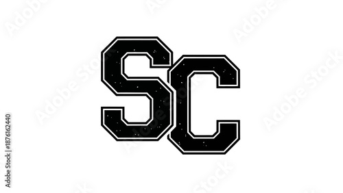Retro SC Monogram - Vintage Athletic Lettering Style