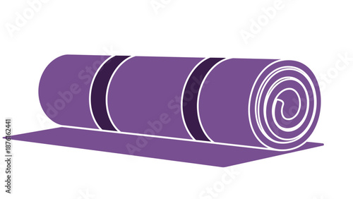 Rolled Purple Yoga Mat