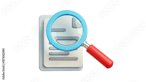Magnifying Glass Over Document Icon
