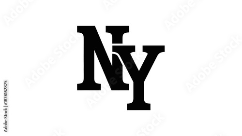 New York City stylized NY monogram logo on white background