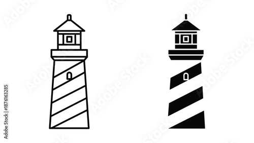 Lighthouse Vector Illustration Set