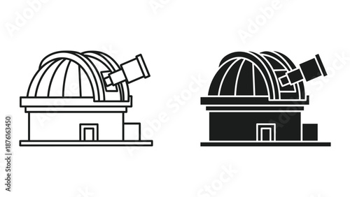 Observatory Building Vector Illustration