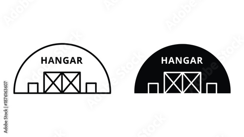 Hangar Logo Design Vector Illustration
