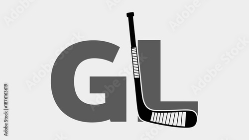 Hockey Stick and GL Initials - Sport and Branding Concept